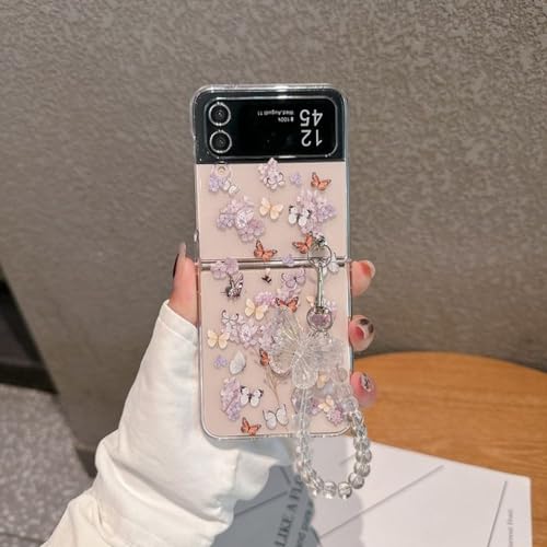 Étui antichoc Z Flip 5G rigide pliable à chaîne papillon anti-chute