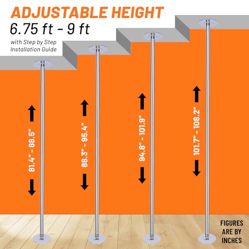 Runmaster HMDANCS4 Premium Spinning And Static Dance Pole Kit - Portable 45Mm Exercise Pole For Club, Party, Home Use thumb #1