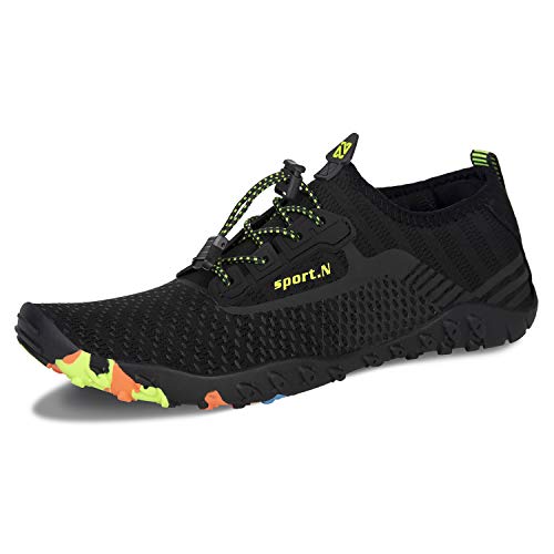 Miniatura 2 de Iceunicorn Zapatos De Agua Hombre Mujer Escarpines Para Zapatos Minimalistas Buceo Snorkel Escarpines De Surf Playa Natación Deportes Acuá 244-Negro,42eu