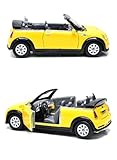 KINSMART - Mini Cooper S 5' 1:28 Scale Die Cast Metal Model Toy Car (Yellow Convertible)