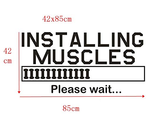 Installing Muscles Quote Wall Decal Gym Bodybuilding Vinyl Wall Sticker Sport Fitness Motivation Gym Decoration Wall Art Mural Sports Ay976 (Black, 42X85Cm) #TOP5