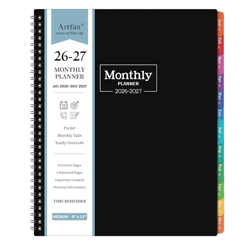 Monthly Planner 2026-2027 - JUL. 2026 - DEC. 2027, Planner 2026-2027 with Colorful Tabs, 8.5