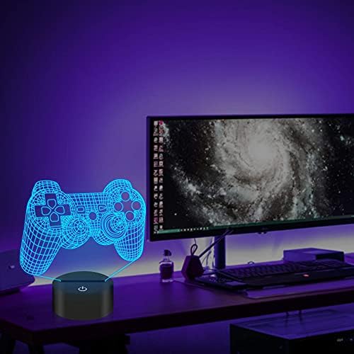 Gioco pixel sulla lampada illusione, luce notturna 3D gamepad (3 modelli) con telecomando 16 decorazioni per sala giochi che cambiano coloreI migliori regali di compleanno di Natale per bambini