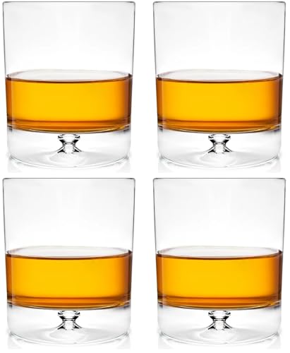 Ravenscroft Crystal | Set of 4 European Taylor Double Old Fashioned Glasses | 11 Fluid Ounces | 100% Lead-Free Crystalline | Dishwasher Safe | Gift Idea