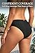 Zmart Women Standard Bikini Bottoms Full Coverage Bathing Suit Low Rise Swim Low Waisted Swimsuit Bottom Black M
