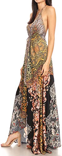 Image of Sakkas Lizi Womens Maxi High-Low Halter Handkerchief Long Dress Beach Party
