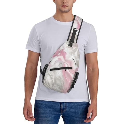 Morrales sling con estampado mármol para viaje y trekking miniatura 7
