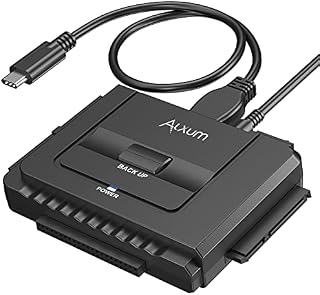 Alxum SATA IDE to USB C Hard Drive Adapter Cable, IDE to SATA External Hard Disk Reader Converter for 2.5 / 3.5 inch IDE HDD and SATA HDD / SSD, with 12V/2A Power Supply and USB C Cable