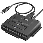 Alxum Adaptateur USB 3.0 vers IDE/SATA Disque Dur, Adaptateur Disque Dur IDE pour 2.5/ 3.5 Pouces SATA HDD/SSD avec Alimentation Externe DC 12V 2A et Câble USB C
