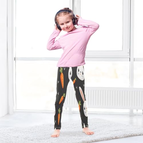 Toddler Girls Leggings Printed Yoga Pants Leggings Face Rabbit Orange for Kids4