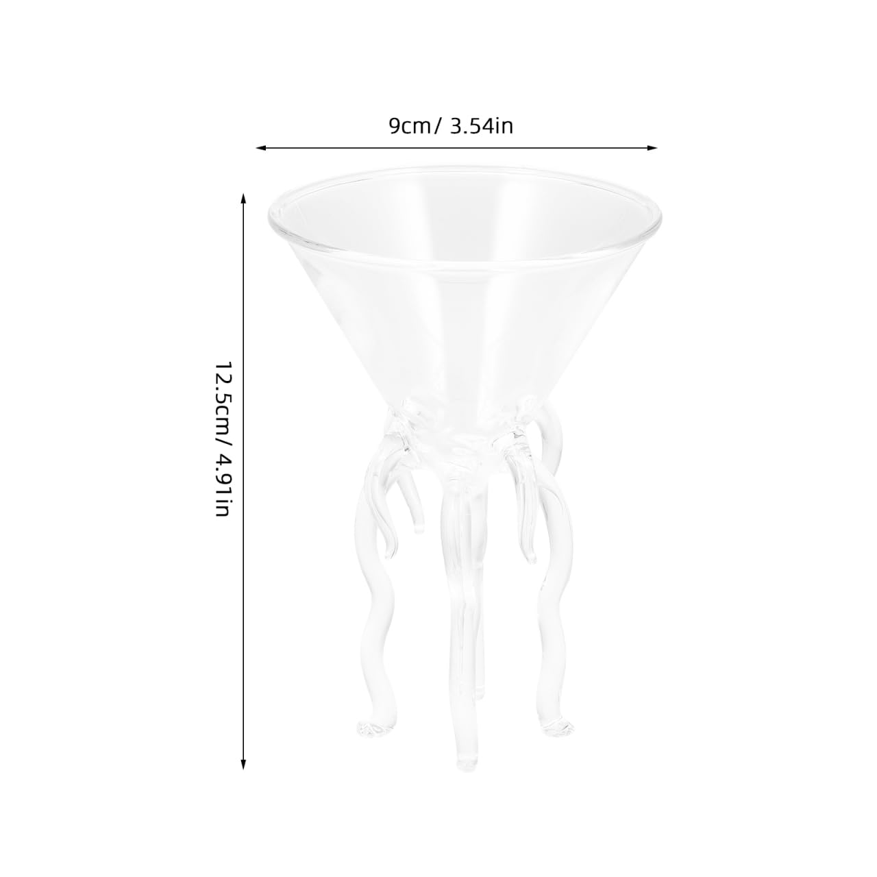 DOITOOL Vaso de cóctel de pulpo, copa de martini medusas, copas de vino, vasos de bebida, barra de copas, vaso de regalo para whisky, fiesta en casa, banquete, boda, transparente