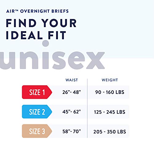Image of Prevail Air Overnight Incontinence Adult Brief with Refastenable Tabs | Tape Style Diaper for Heavy Absorbency | Adult Large Diaper |Adult Diaper 72 - Count