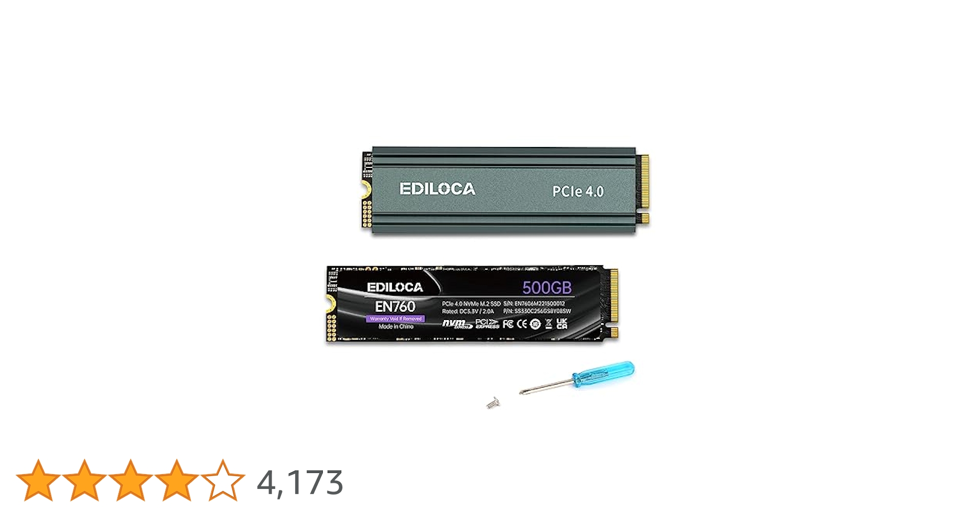 Amazon | Ediloca EN760 SSD ヒートシンク付き 500GB PCIe