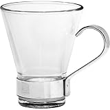 Bormioli Rocco Ypsilon 3.75 oz. Espresso Cup with Stainless Steel Handle, Set of 4, Gift Boxed