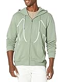 True Religion Men's Big Horseshoe Long Sleeve Zip Up Hoodie, Desert Pine, Small
