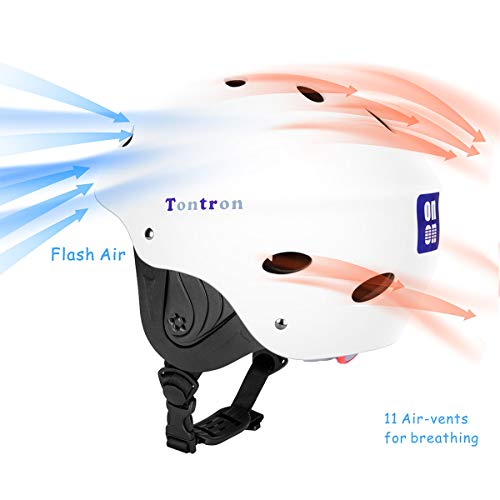 Tontron Classic Wakeboard Kajak Kite Surf Wassersporthelm (Weiss, L(55-61cm)) - Image 6