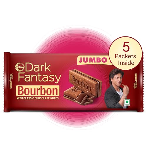 Image of Sunfeast Dark Fantasy Bourbon, Classic Biscuit Made With Real Chocolate, 500g
