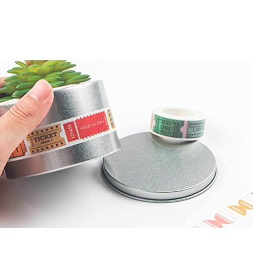 Washi Tape Set Of 7 Rolls - Travel Planner Daily Life Diary Number Weather Week Date Notebooks Decorative Diy Japanese Masking Adhesive Sticky Paper Washi Tape Set (Width: 15Mm) #TOP6