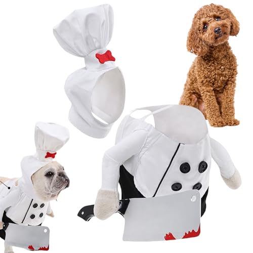 Costume de chef pour chiens d'Halloween avec chapeau ajustable pour chiot - 2