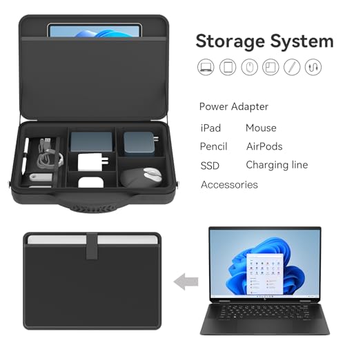 Smatree Laptop Shoulder Case for 15-16 inch Samsung Galaxy Book5/4/3/2 Pro 360/Ultra, for Galaxy Book4 Edge, Copilot+PC/Chromebook Plus, Samsung Hard Laptop Briefcase with Handle