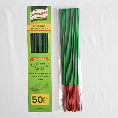 Citronella Incense Sticks/Made With Natural Plant Based Ingredients/Citronella Oil/Lemongrass Oil/Rosemary Oil/Sticks 50 Pieces Per Box #TOP4