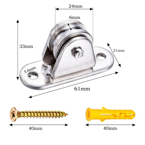 KCNOFNC Umlenkrolle Seilrolle mit Kugellager, Umlenkrollen für Seile, Sonnensegel, Gewächshaus, Baldachin, 2 Stück