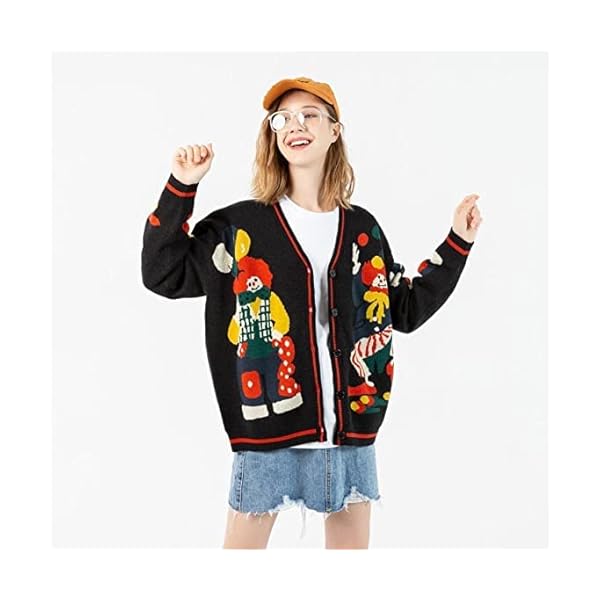 Maener Anime Frau Strickpullover Herren Oversized Sweatshirts Rundhalsausschnitt Langarm Gedruckt Pullover Unisex – Bild 3