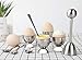 Egg Cracker Topper Set Soft Hard Boiled Eggs Separator Holder Include 4 Egg Spoons and 4 Egg Cups 1 Shells Remover Top Cutter Stainless Steel for Breakfast Kitchen Tool