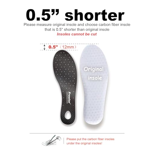 Plantillas de fibra de carbono para deporte talla W 11.5-12 M 10.5-11 miniatura 5