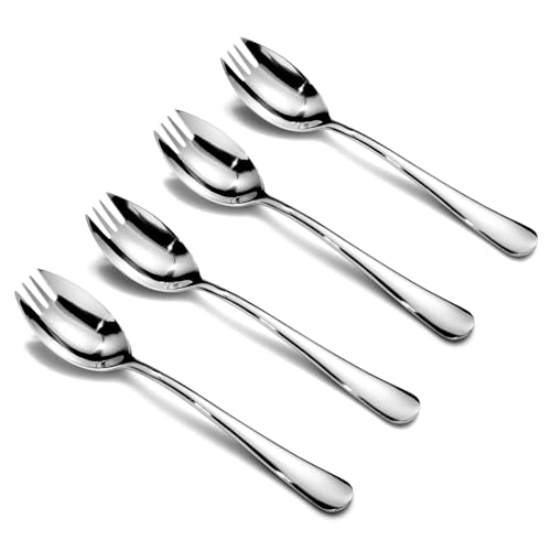 Alata Sporks, 4-Pack Food-grade Stainless Steel Sporks, 7.4 Inches Long