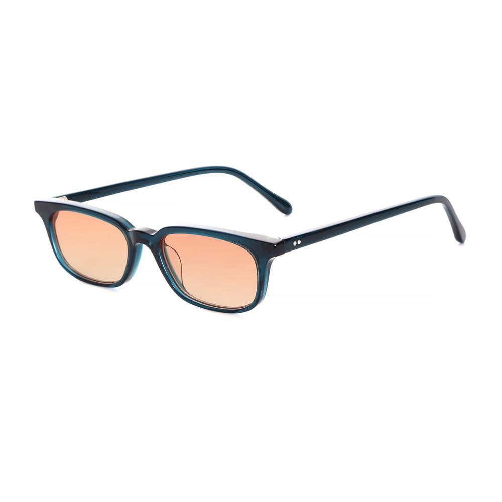 Okulary przeciwsłoneczne retro z octanu, małe, owalne, unisex, retro, modne, metalowe zawiasy