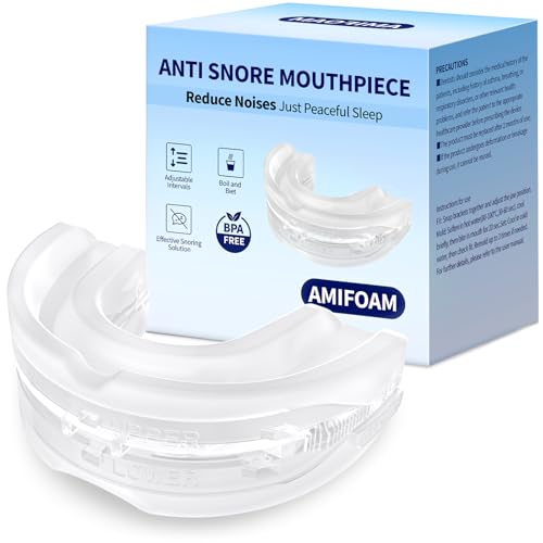 Anti Snore Mouthpiece - FDA-Cleared, Adjustable Mouth Guard for Snoring, Reusable Nighttime Snoring Aid for Adults Men & Women(Clear)