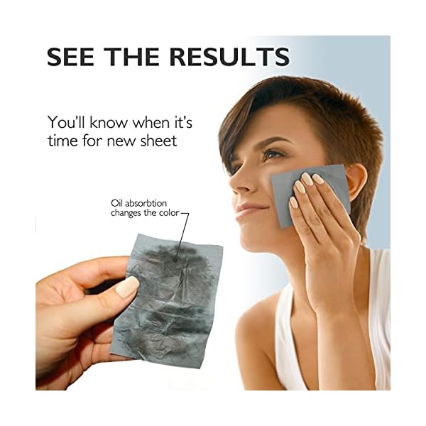 Natural-Blotting-Paper-for-Oily-Skin-with-Bamboo-Charcoal-25-Larger-3pk300-Oil-Blotting-Sheets-for-Face-Makeup-Friendly-Easy-To-Grab-One Natural Oil Blotting Sheets for Face with Bamboo Charcoal - 25% Larger - 3pk/300 Makeup Friendly Blotting Papers for Face - Easy Dispensing Oil Absorbing Sheets for Face