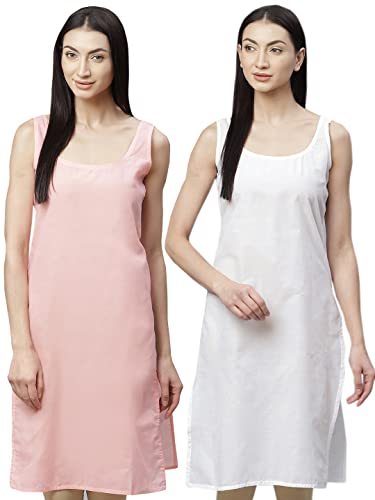 Image of Ada Womens Terivoile Cotton Suit Full Slip /Camisole (Pack of 2) A301831