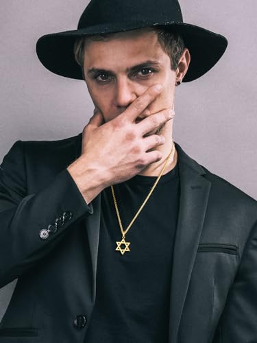 Richsteel Star of David Necklaces for Women Mens Stainless Steel/18K Gold Plated Hexagram Pendant Jewish Israel Jewelry4