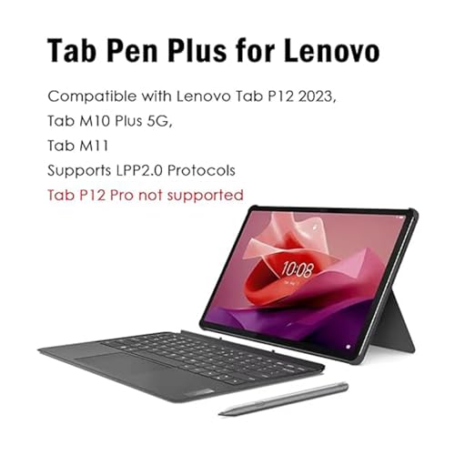 Image of Tab Pen Plus For Lenovo Tab Pen Plus (Ap500U) Compatible With Lenovo Tab P12 2023,Tab M10 Plus 5G,Tab M11,Tab K11,K11 Plus Supports Lpp2.0 Tablet Protocols,Withbluetooth Magnet Attachment