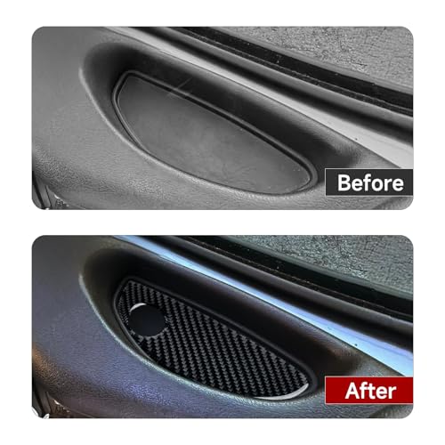 Image of Car Carbon Fiber Interior Inner Door Armrest Box Pad Cover Trim Accessories for 2014 2015 2016 2017 2018 2019 2020 2021 Dodge RAM Promaster