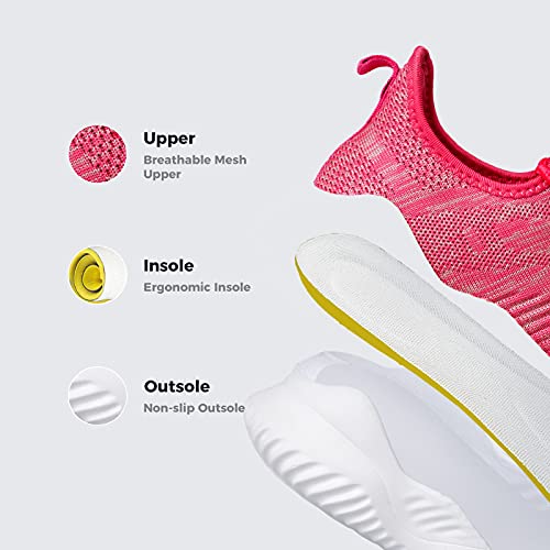 Image of Flysocks Slip On Sneakers for Women-Non Slip Gym Sports Shoes Lightweight Comfortable Walking Tennis Shoes, B- Plum Light Grey Pink, 9.5