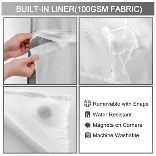 Yellyhommy DK-HUI-72*75 No Hook Shower Curtain thumb #3