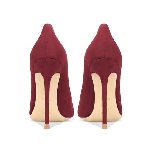 Image of Women's Pointed Toe Shallow Mouth Sexy Square Buckle Rhinestones 10cm Stiletto Heels Slip-on Wedding Party Banquet Big Size Shoes