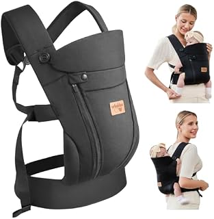 vrbabies Baby Carrier from Newborn, Ice Silk Baby Sling with Adjustable Belt & 3D Breathable Mesh, Face-in and Face-Out Front and Back Carry for Newborns and Older Babies 0-24 Months(Bl-Belt)