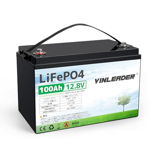 Yinleader 12v 100ah _S`ECIobe[ LiFePO4 1280Wh BMS120A 3000TCNȏ\ 10N BMSی  LsOJ[ Ԓ A}`A h d΍ \[[[d