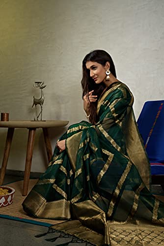 Image of Vardha Women's Art Silk,Silk Saree with Banarasi Weave and Unstitched Matching Blouse Piece | Sari for Women