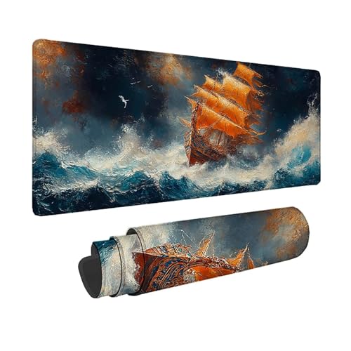 Tapis de souris XXL 1500x800mm voilier océan pour bureau