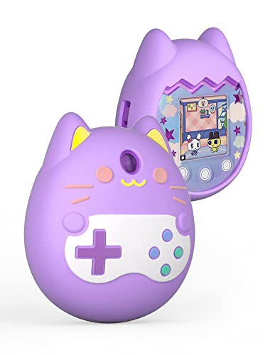 Funda para Tamagotchi Pix, Funda Protectora para Mascota electrónica Virtual, Funda Protectora de Silicona para máquina de Juegos, Accesorios antiarañazos (Morado)