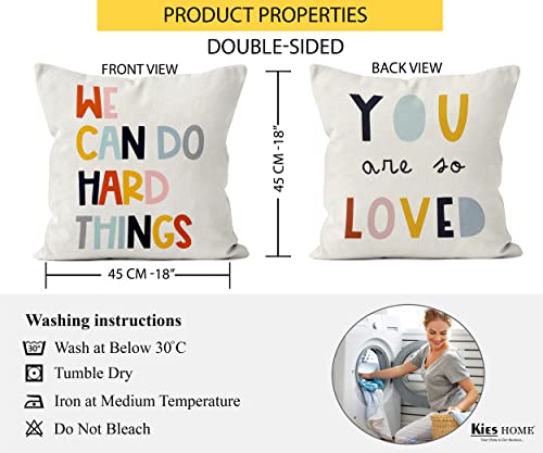 Kies Home®(Double-Sided) Decorative Pillows Throw Pillow Covers 18X18 Home Decor Colorful Throw Pillows Kids Throw Pillow Kids Decorative Pillow Best Gifts Friends Gifts We Can Do Things Populer Gifts #TOP1