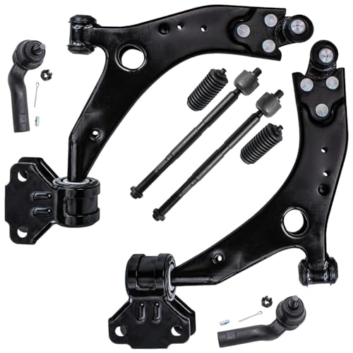 Image of Detroit Axle - Front Lower Control Arms w /Ball Joints Inner Outer Tie Rod Ends Boots Replacement for 2013-2018 Ford Escape - 8pc Set