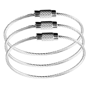 POPETPOP 3Stücke Drahtseil Schlüsselringe mit Verschluss