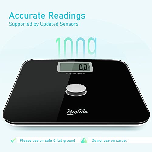 Oversized Digital Bathroom Weight Scale With Battery-Free U-Power Technology, No Batteries Needed, Scale For Body Weight, Extra Wide Platform, Easy To Read, 8Mm Tempered Glass,Up To 550 Lbs,Tap On/Off #TOP5