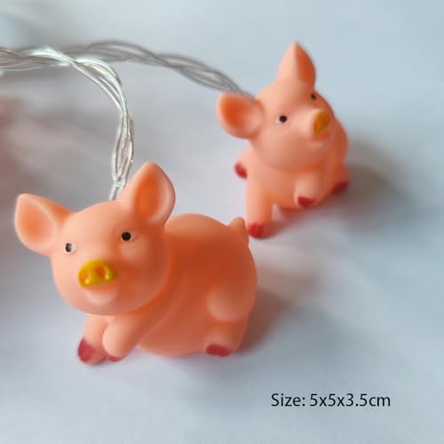 Penfly 10LEDs Decorative Animal Shape Night Mood Light Romantic Lamp for Home Indoor Bedroom Party Festival Kids Room Décor (Pig Style 3)